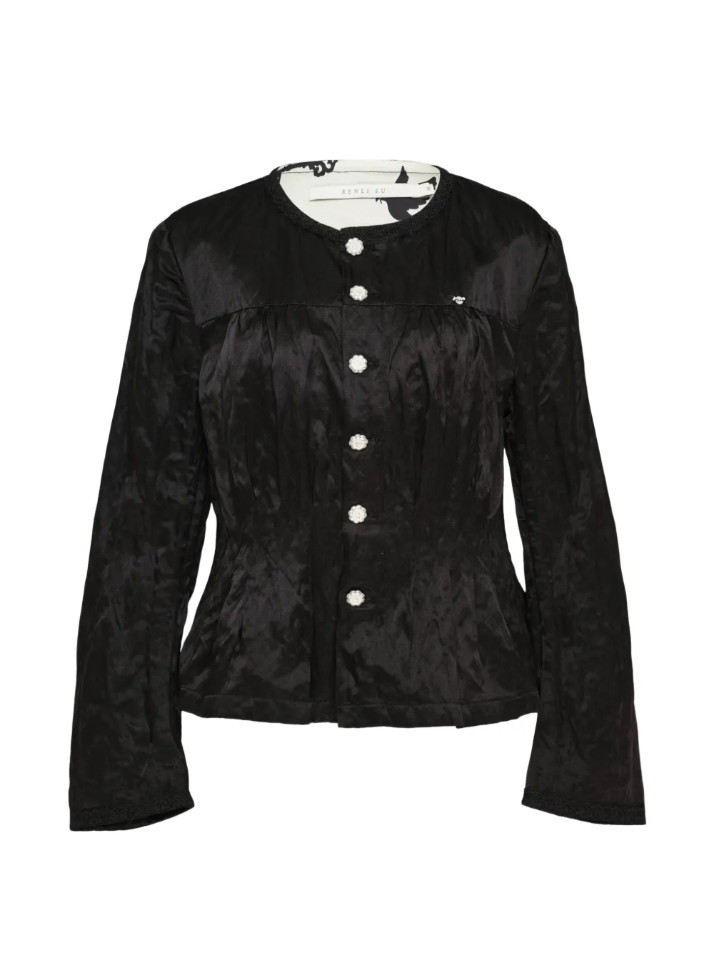 Renli Su gathered silk jacket