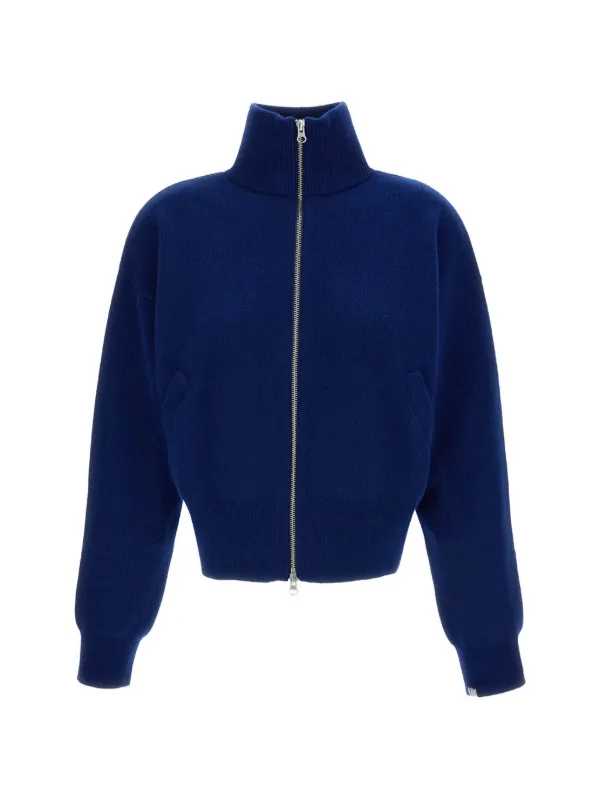Extreme Cashmere X N.385 Zip-up Jacquard-knit Cardigan in Blue