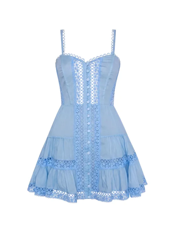 charo ruiz dress blue Lenora short global-merch_drop-FEB25 Wide Sleeve Open Back SIZE:IT 46 and uniqueness into each