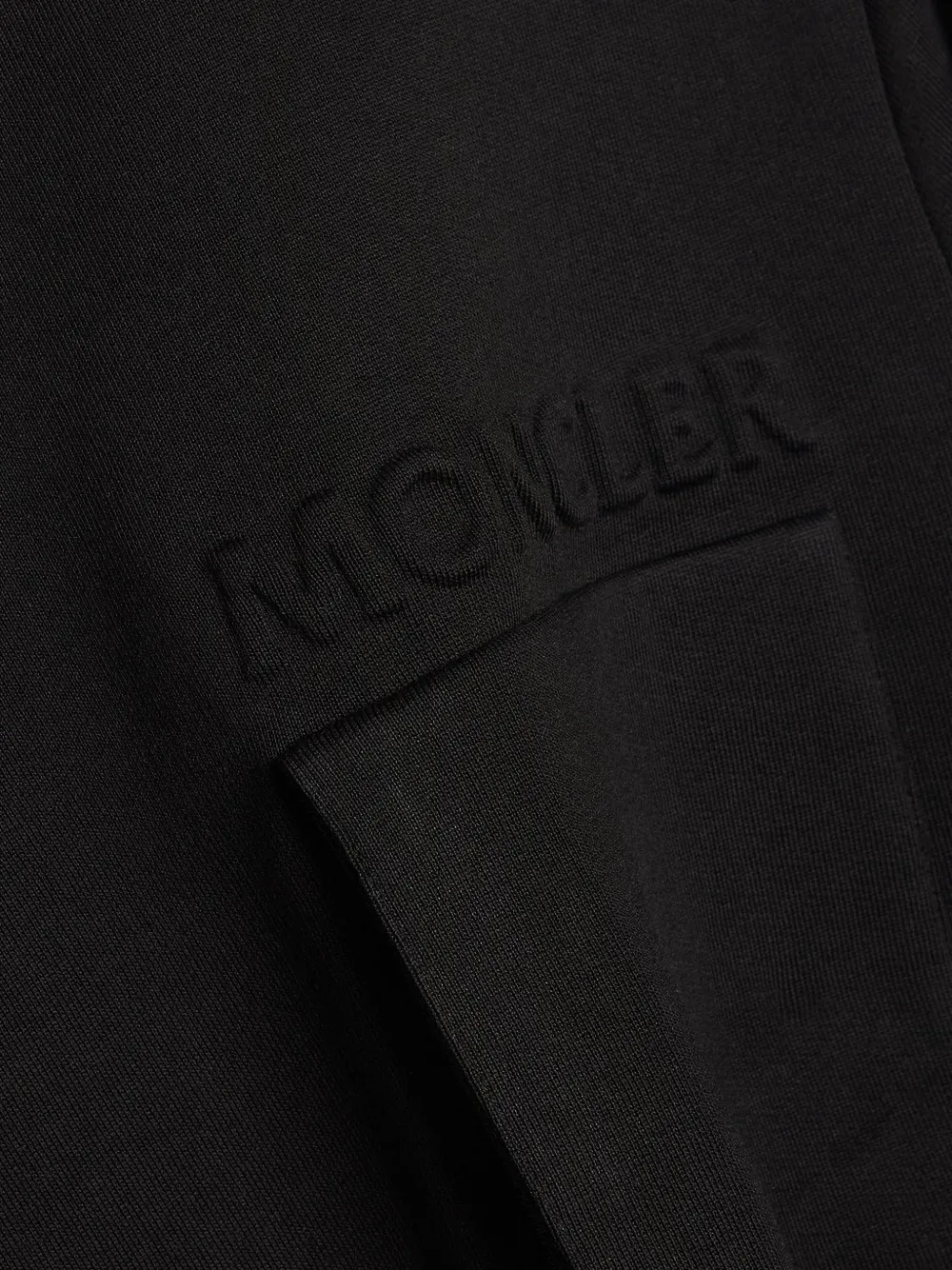 Moncler Sweater met logopatch en ronde hals Zwart
