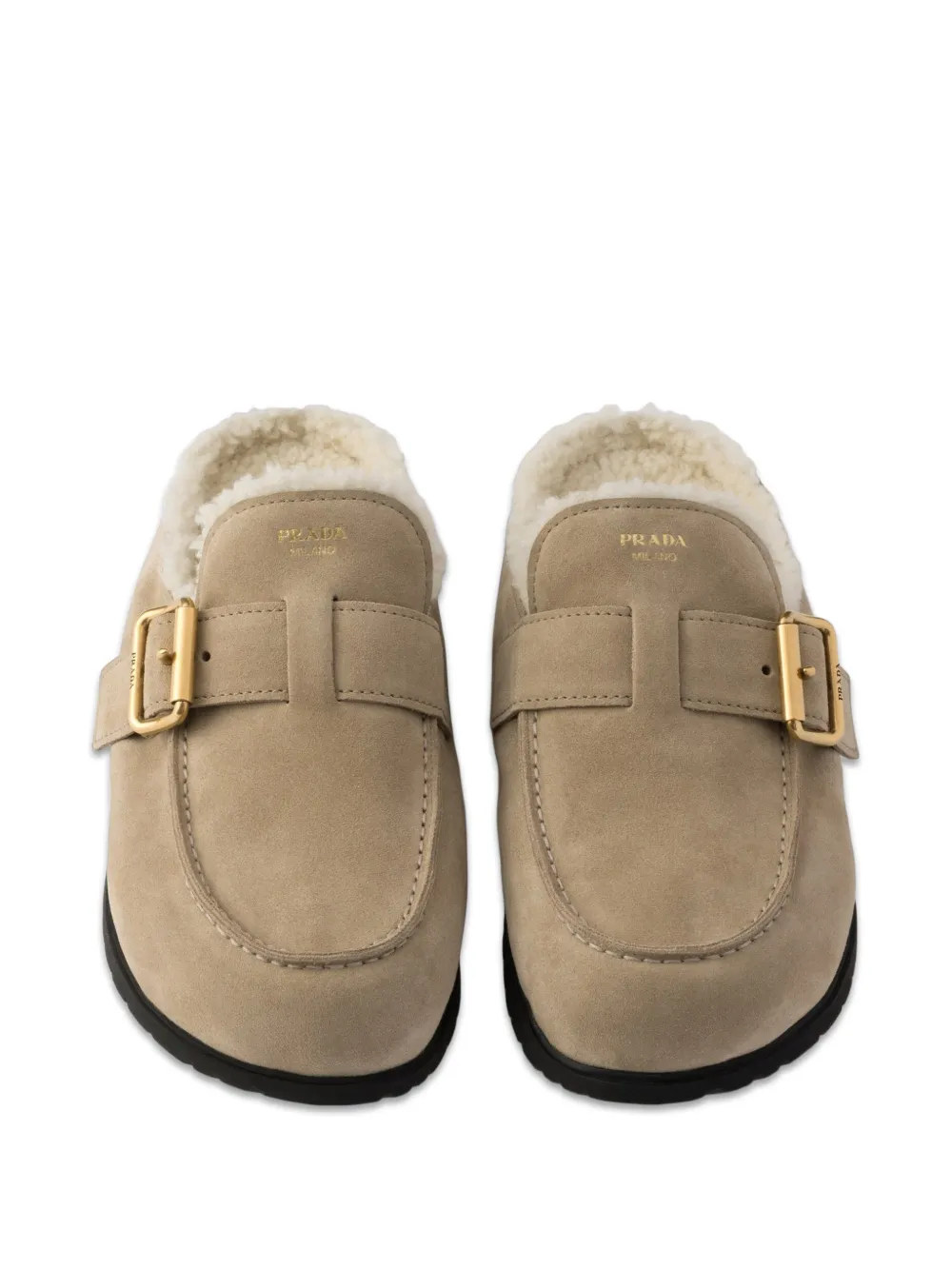 Prada Suède muiltjes Beige