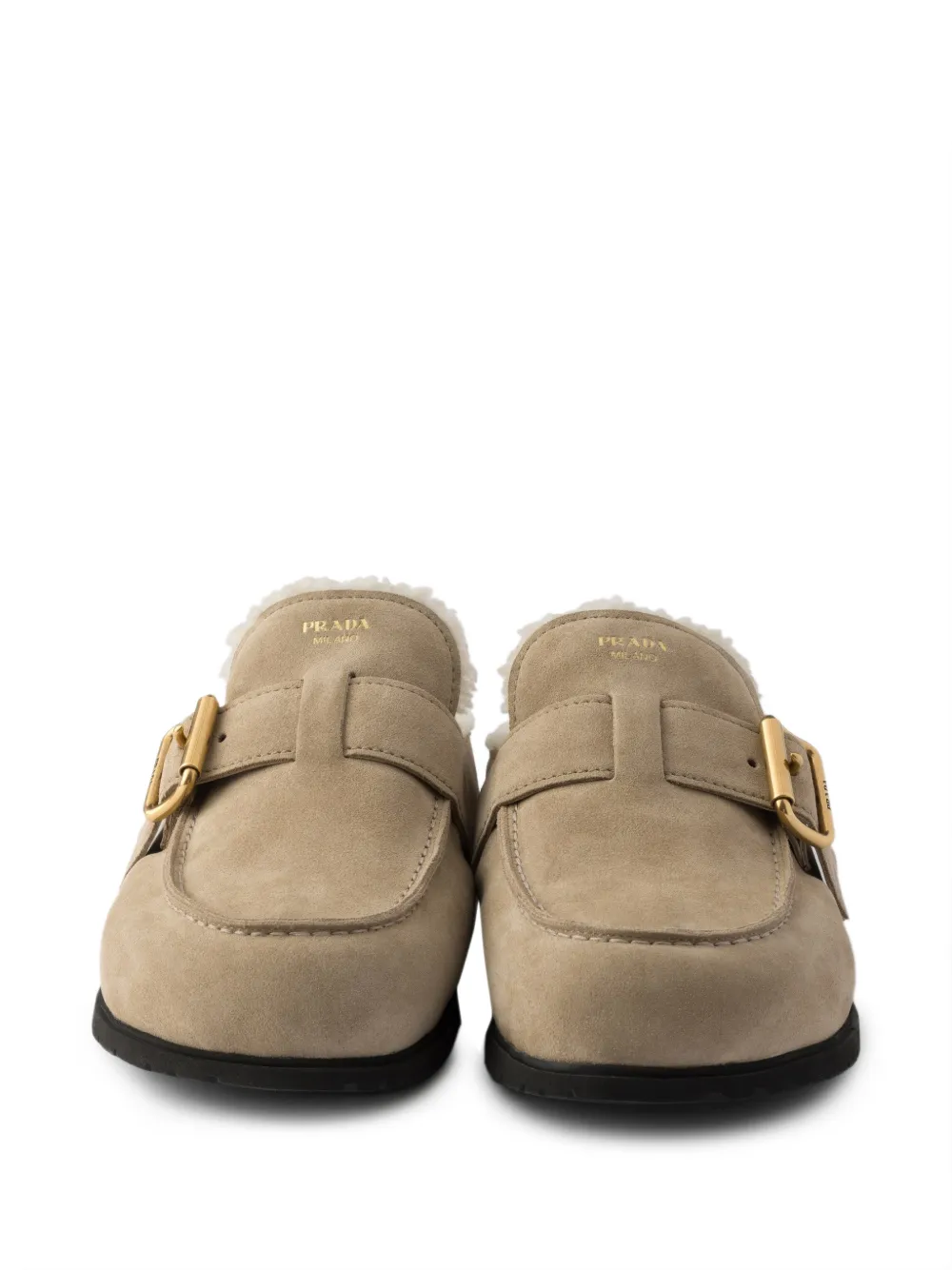 Prada Suède muiltjes Beige