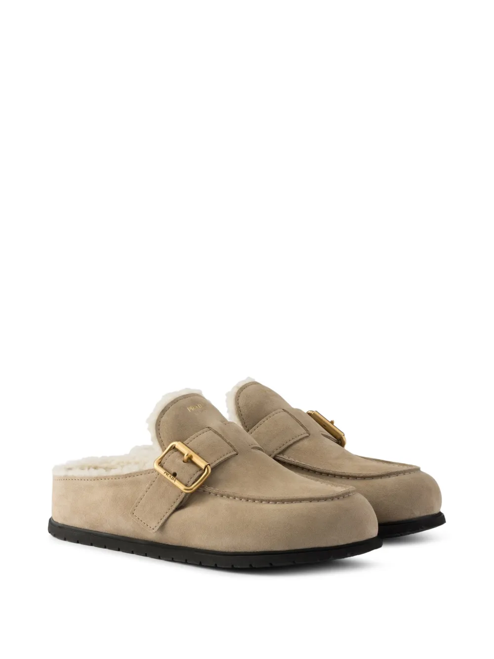 Prada Suède muiltjes Beige