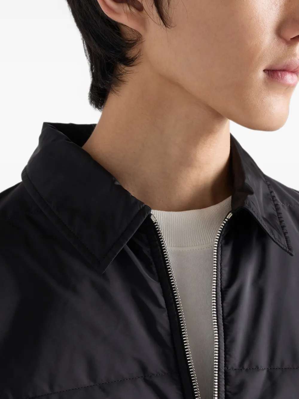 Prada Re-Nylon gabardine wollen vest Zwart