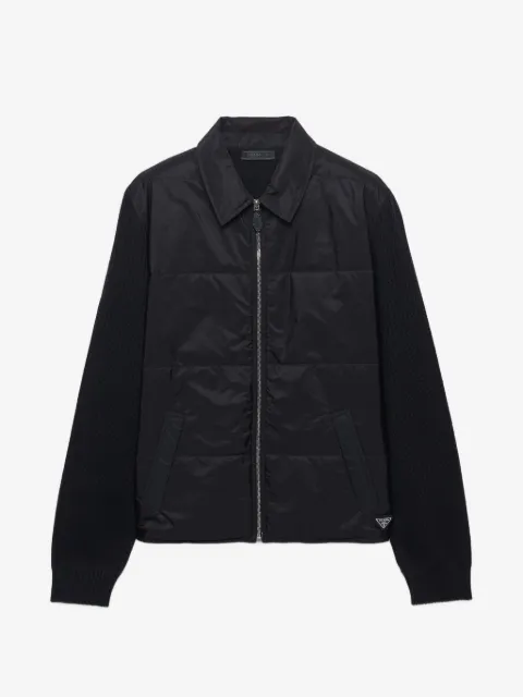 Prada wool and Re-Nylon gabardine cardigan