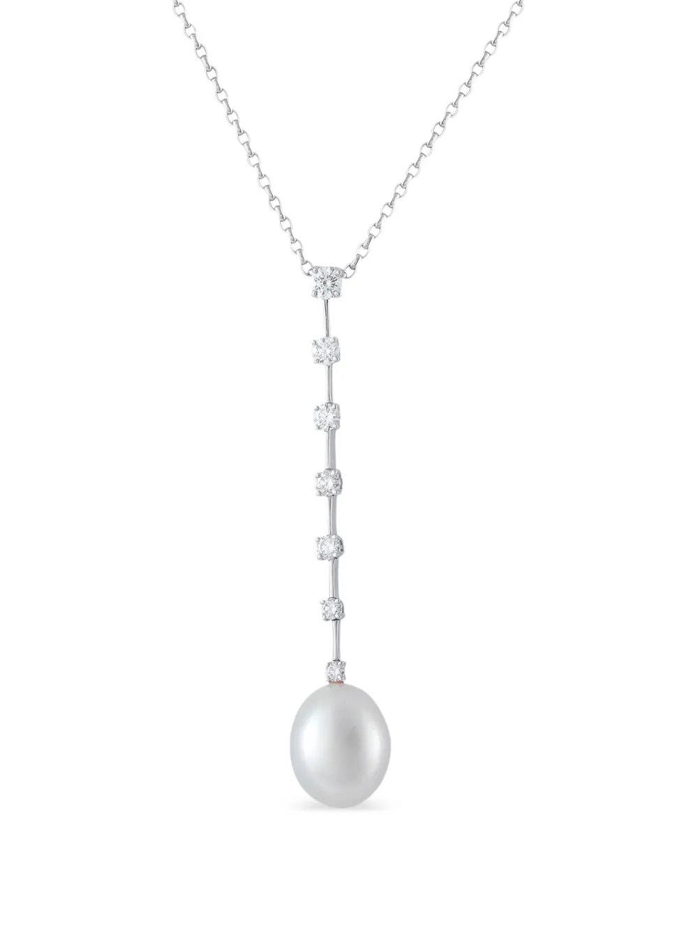 Assael pearl and diamond drop necklace - Argento