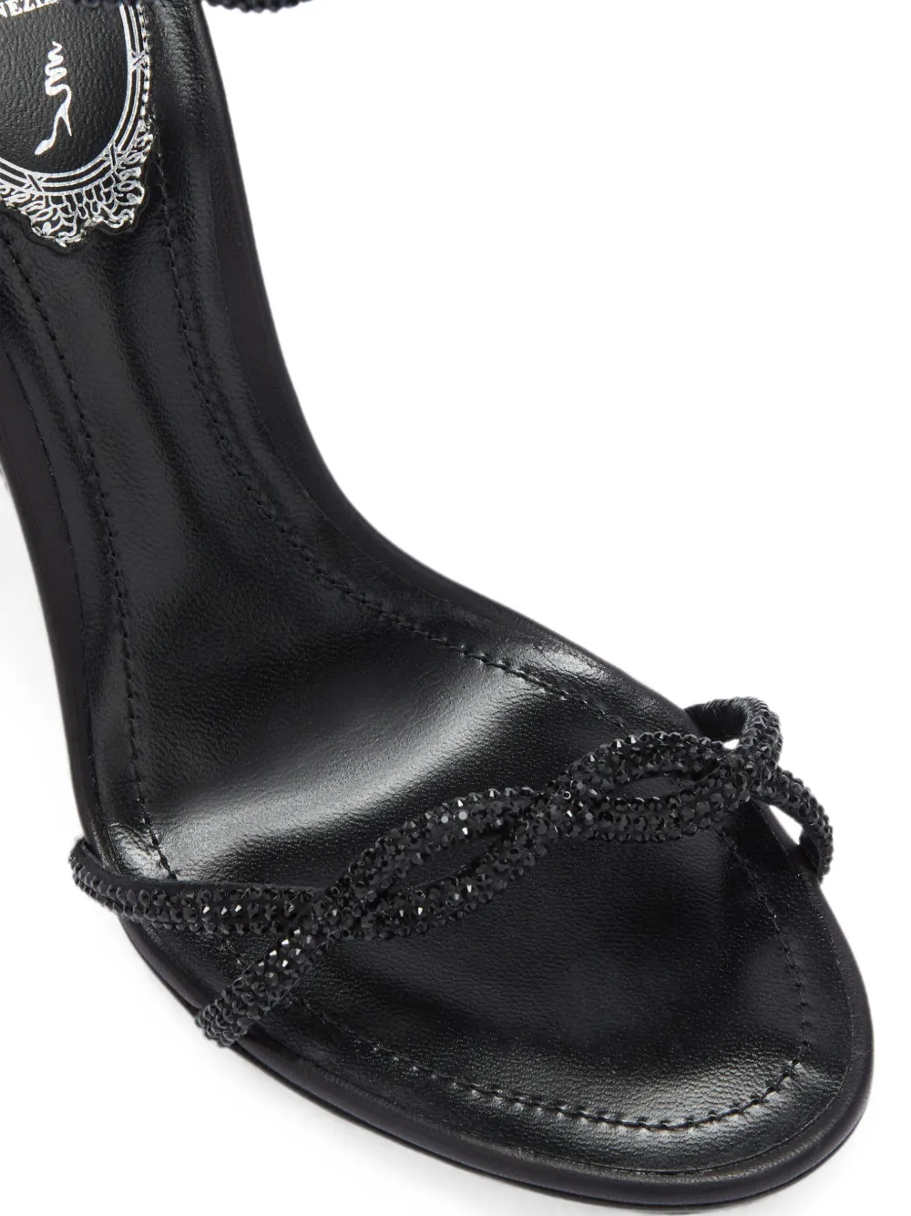 René Caovilla Braid crystal-embellished braided sandals Zwart