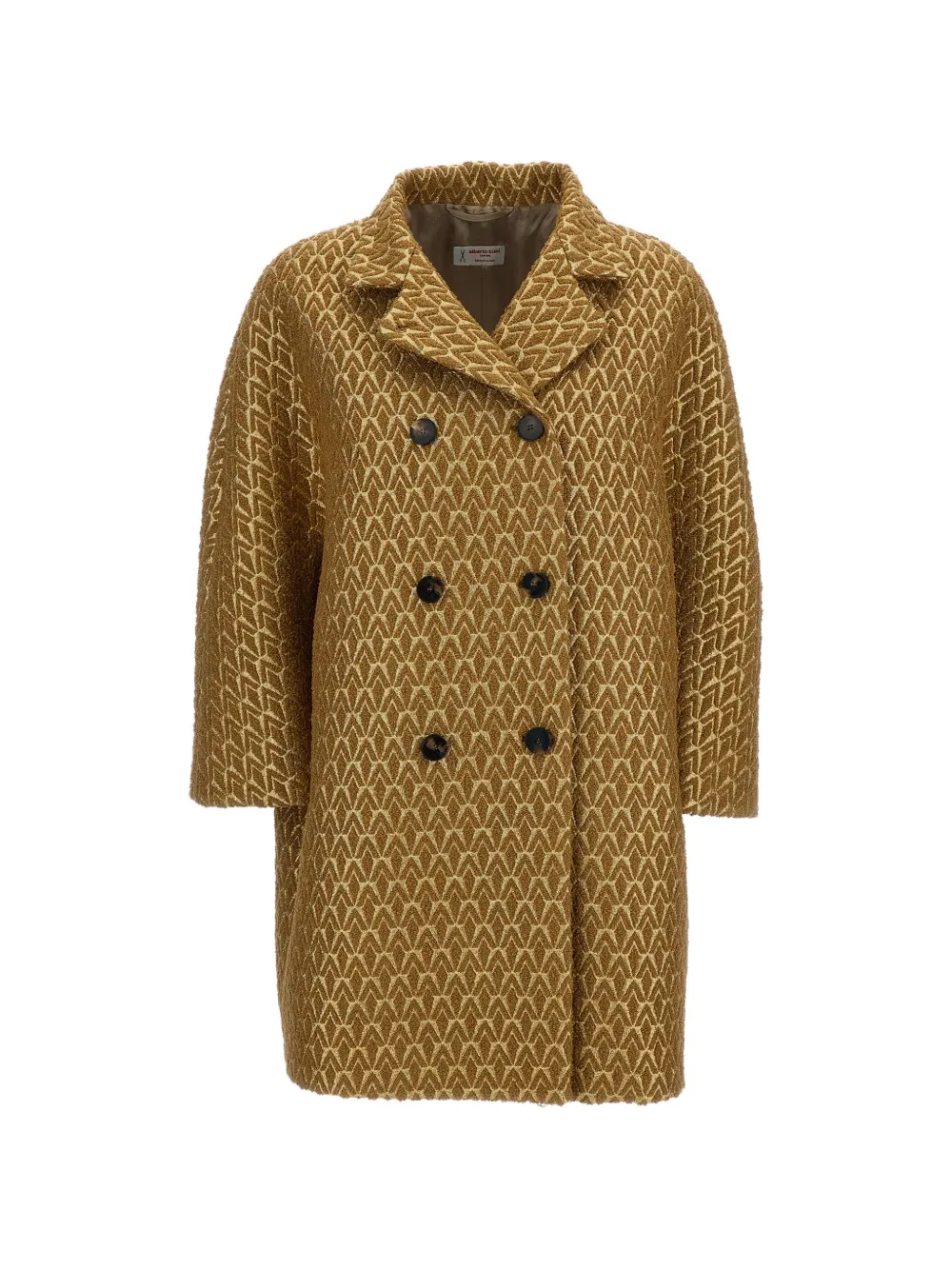 Alberto Biani double-breasted metallic-finish coat - Gold
