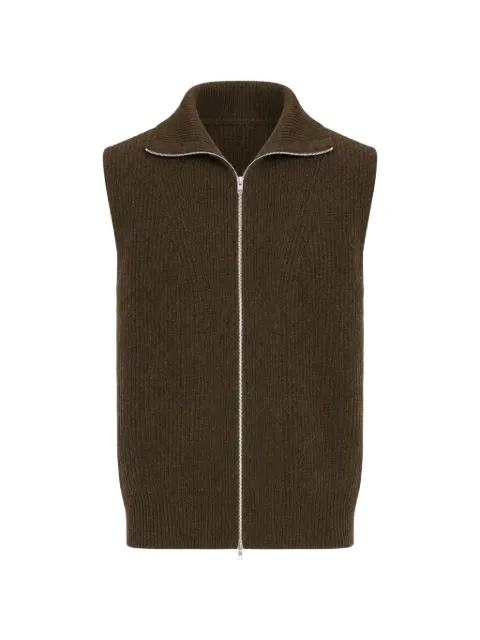 Jil Sander chaleco de lana con cremallera
