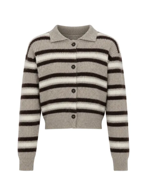 Brunello Cucinelli striped ribbed cardigan