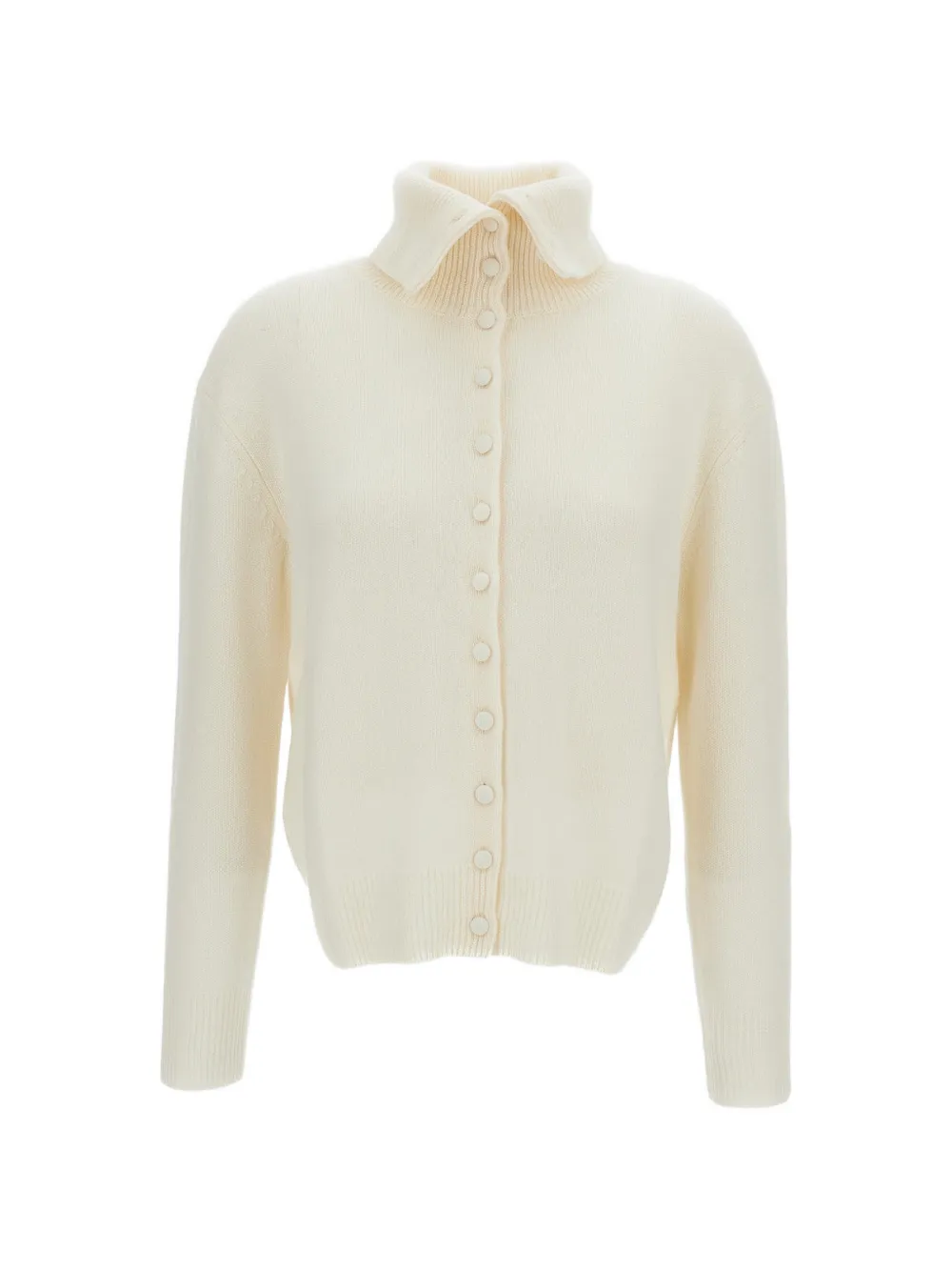 Lisa Yang button-up mock-neck sweater - Weiß