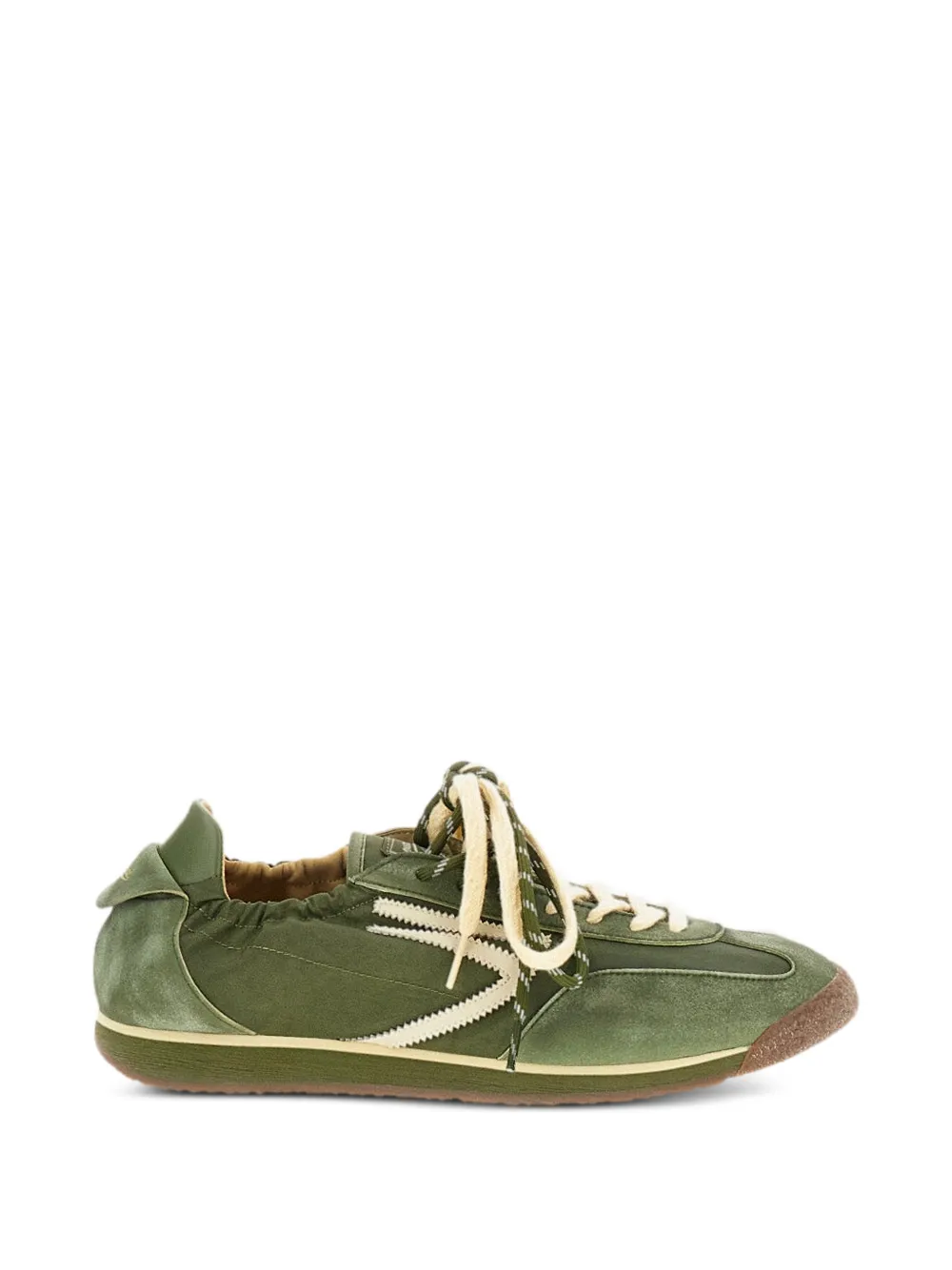 Puraai Panther logo-detail gathered-collar sneakers - Grün