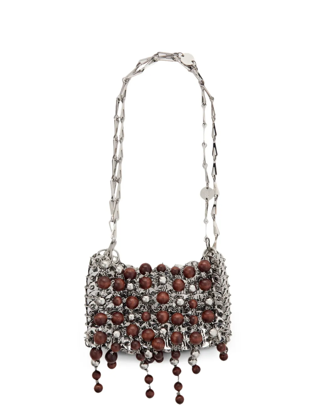 Rabanne beaded shoulder bag - Argento