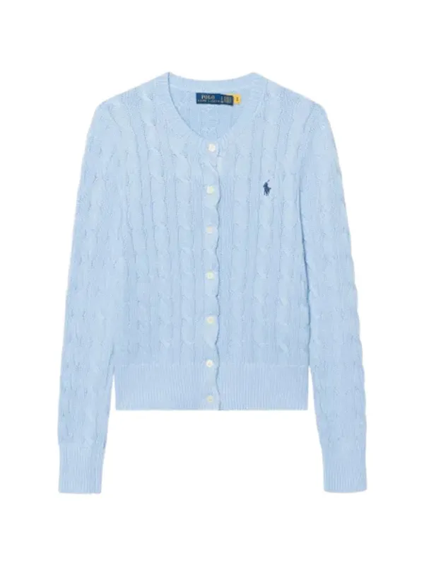 PoloRalphLauren ケーブルニット カーディガン ブルーSサイズ新品 Polo Ralph Lauren ケーブルニット カーディガン | ブルー | FARFETCH JP