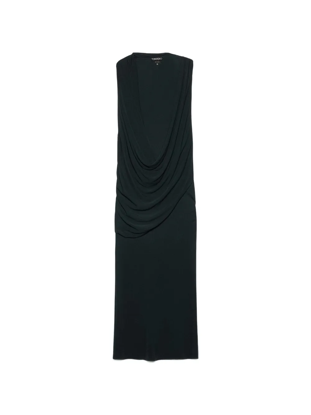 TOM FORD crepe jersey asymmetric draped cocktail dress - Schwarz