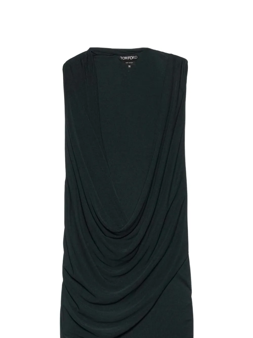 TOM FORD Crêpe jersey asymmetrische gedrapeerde cocktailjurk Zwart