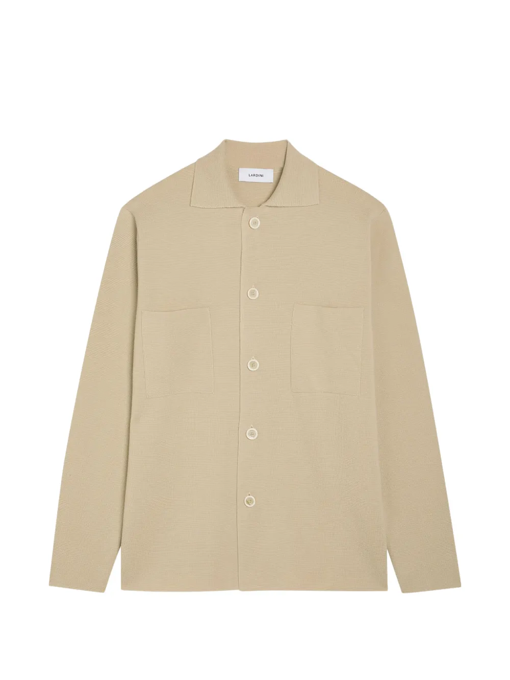 Lardini knitted button-up shirt jacket - Nude