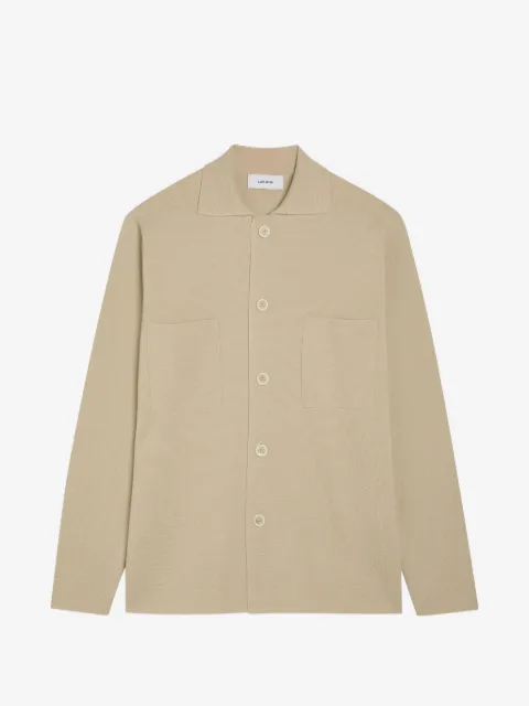 Lardini knitted button-up shirt jacket