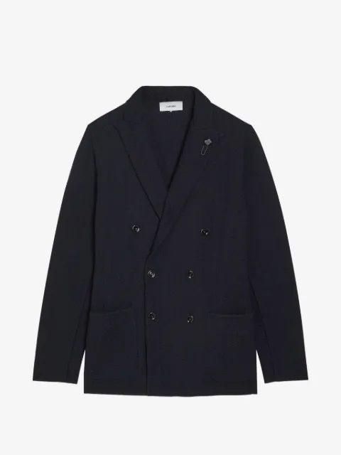 Lardini double-breasted knitted blazer