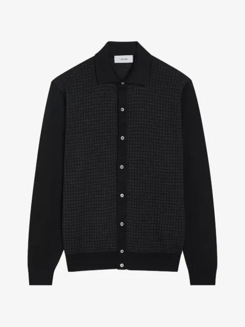 Lardini houndstooth-pattern wool cardigan