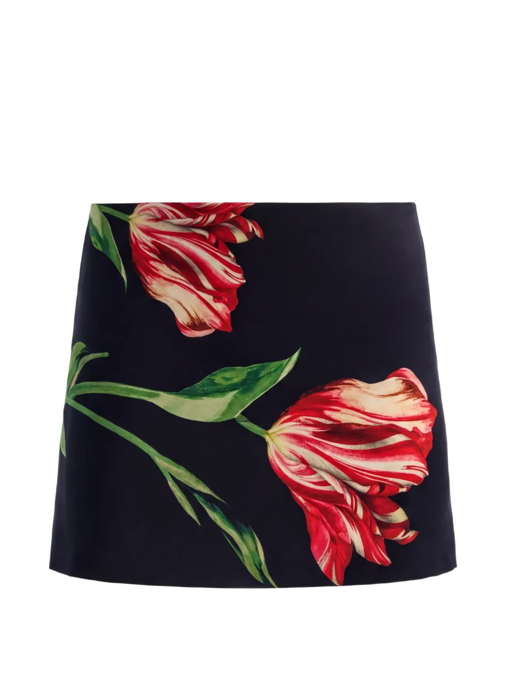 alice + olivia Rubi floral-print A-line mini skirt - Schwarz