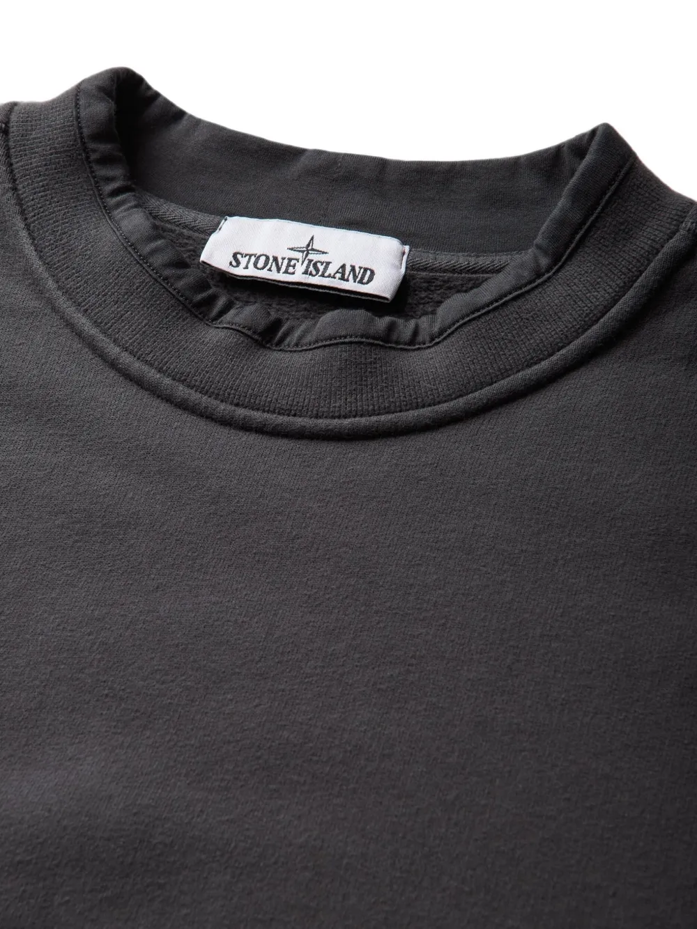 Stone Island 6100022 geborstelde sweater van biologisch katoen en fleece Grijs