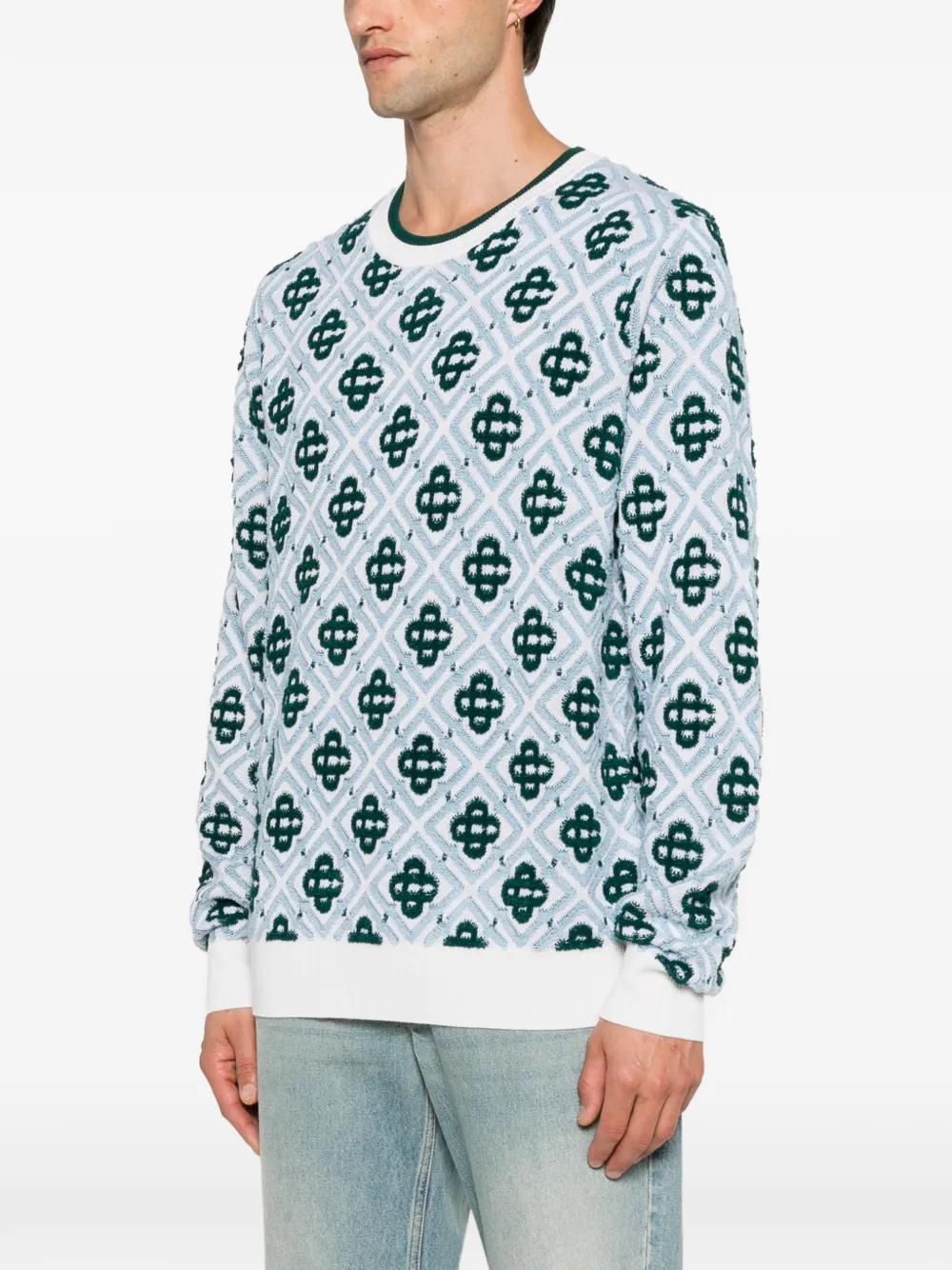 Casablanca Wollen trui met monogram Blauw