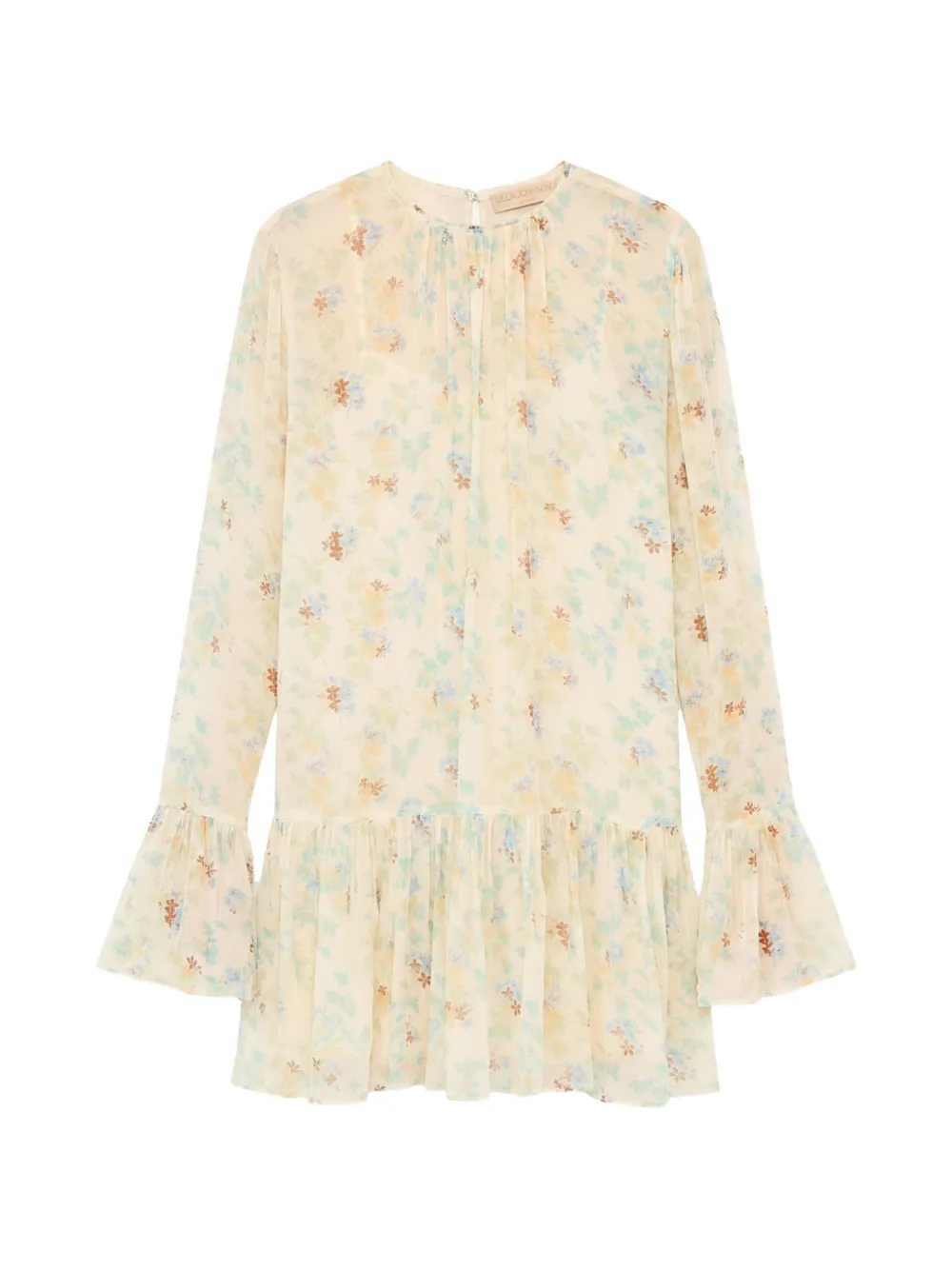 Ulla Johnson Emmeline mini-jurk met bloemenprint en ruches Beige