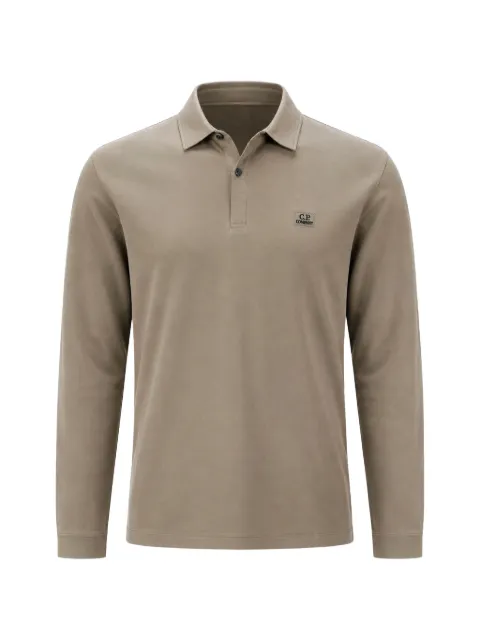 C.P. Company logo-patch long-sleeve polo shirt