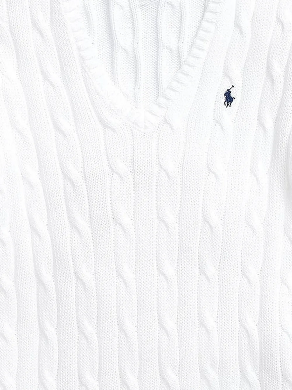 Polo Ralph Lauren Kabelgebreide trui met V-hals Wit