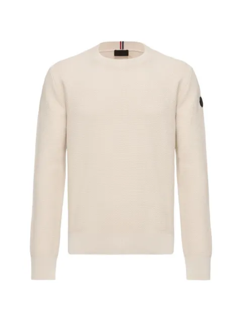 Moncler logo-patch waffle-knit sweater