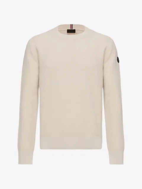 Moncler logo-patch waffle-knit sweater