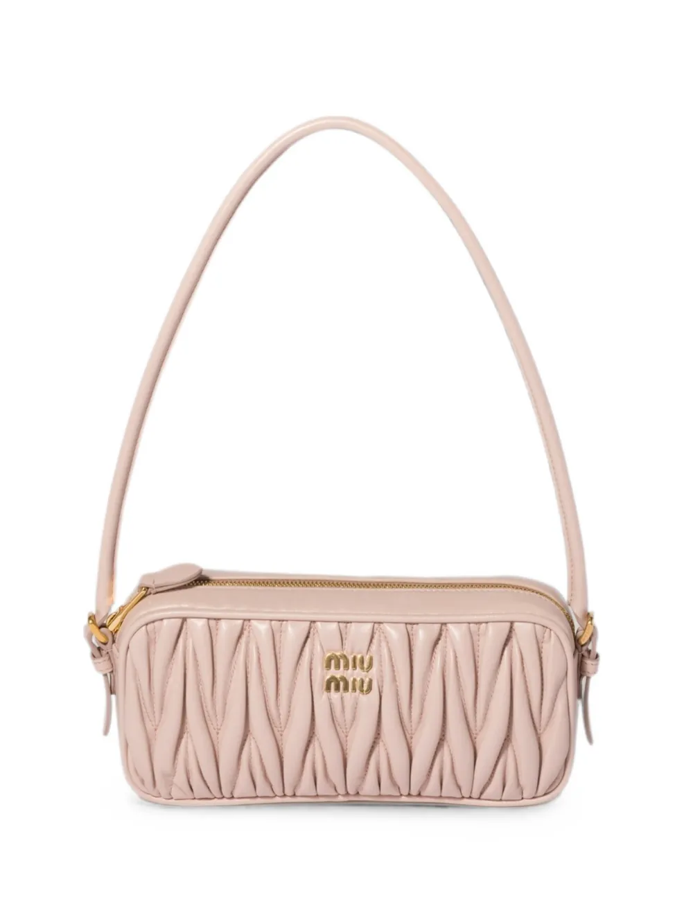 Miu Miu Matelassé nappa leather pouch - Rosa
