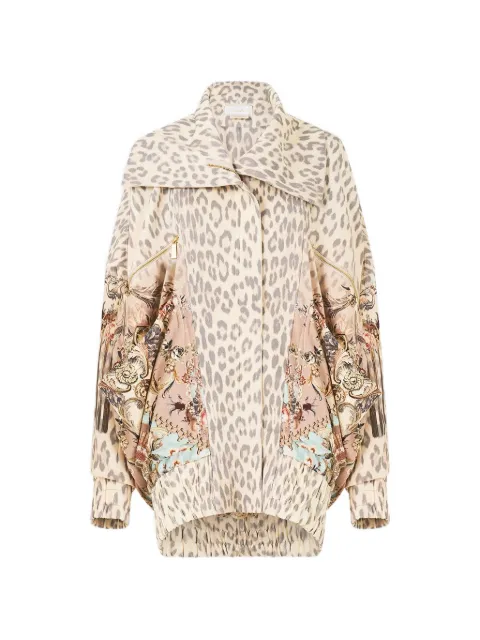 Camilla leopard-print crystal-embellished jacket