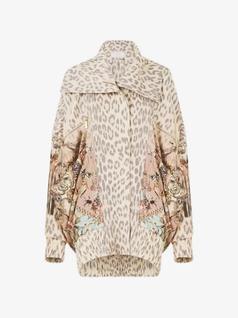 Camilla leopard-print crystal-embellished jacket
