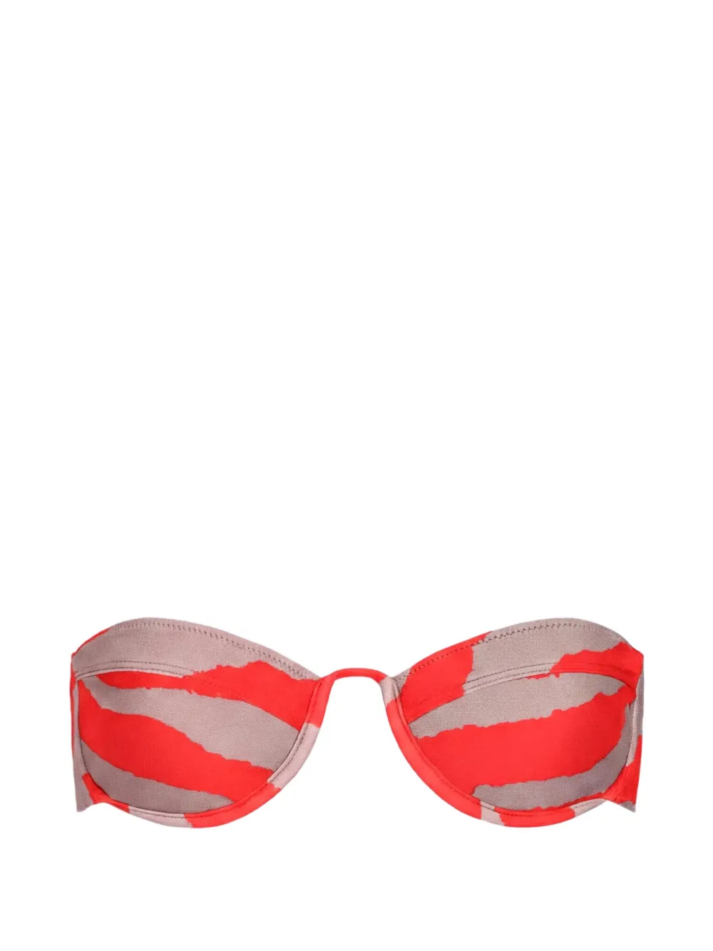 TROPIC OF C Mariel zebra-print bikini top - Nude