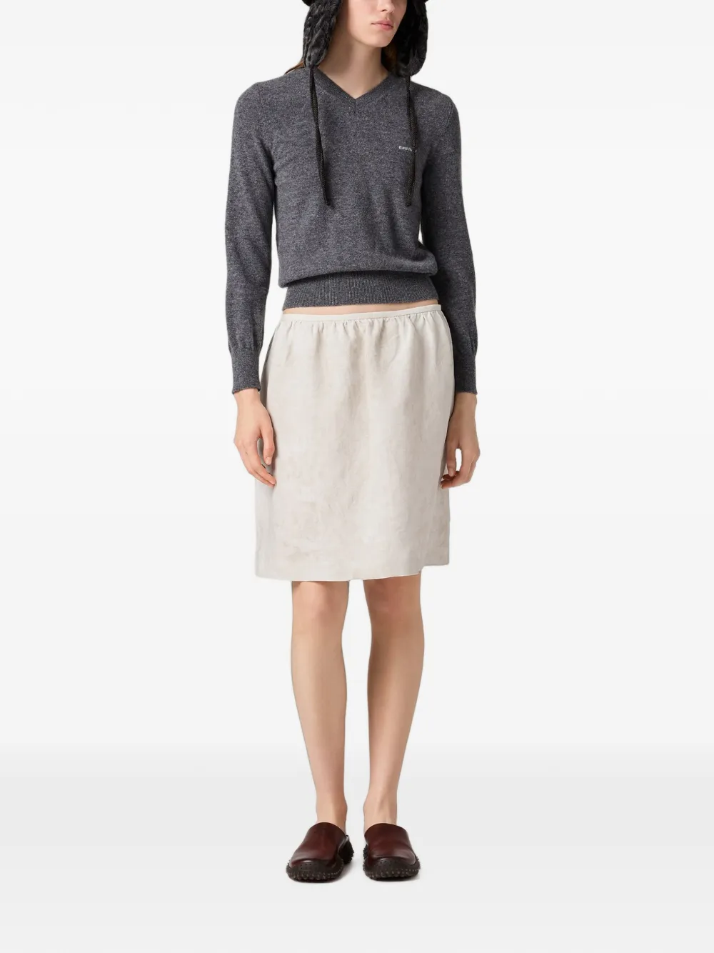 Miu Sweater met V-hals Grijs
