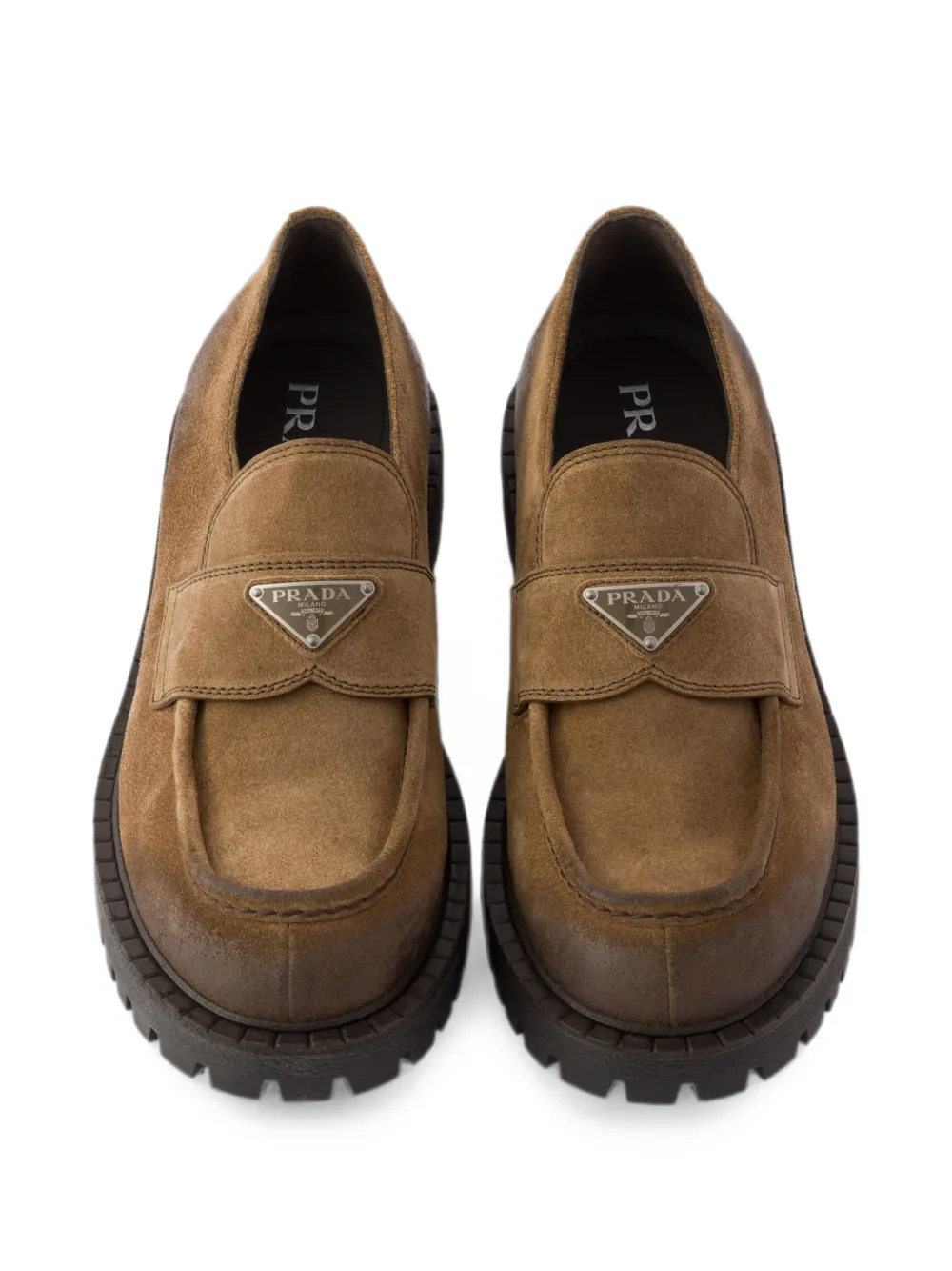 Prada aged suede loafers Bruin