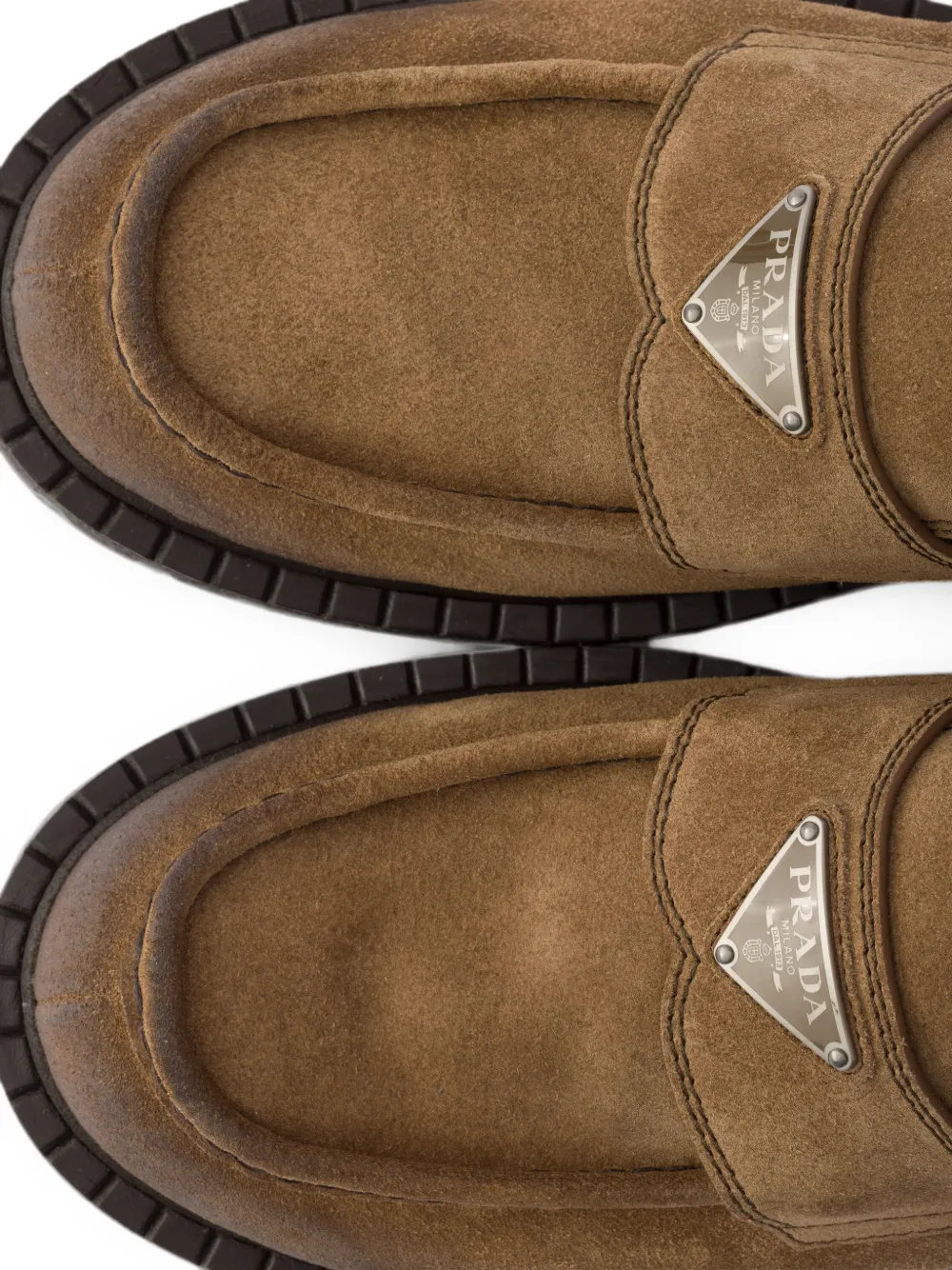 Prada aged suede loafers Bruin