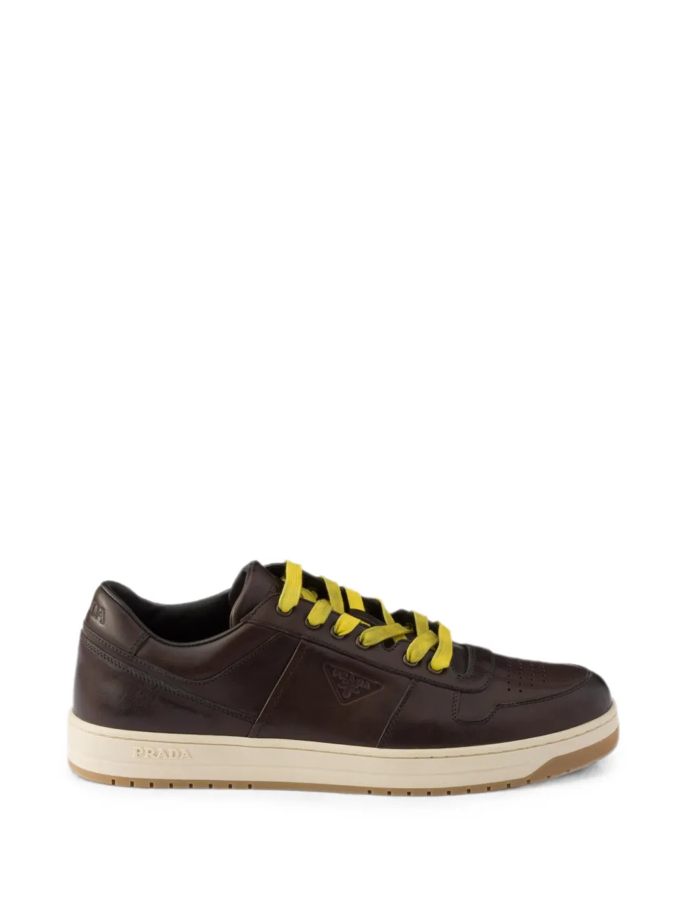 Prada Downtown aged leather sneakers