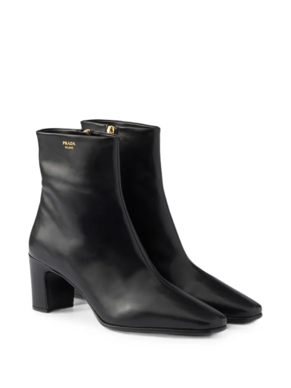 Prada leather booties Zwart