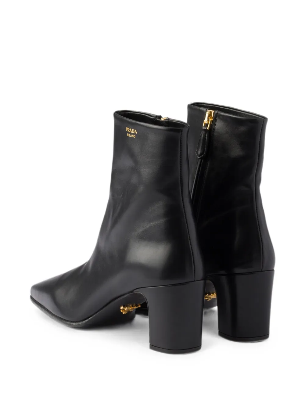 Prada leather booties Zwart