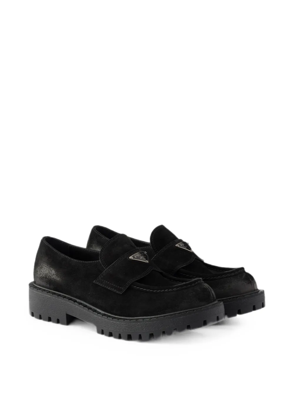 Prada Suède loafers Zwart