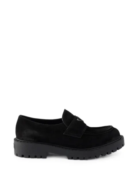 Prada mocassins en daim vieilli