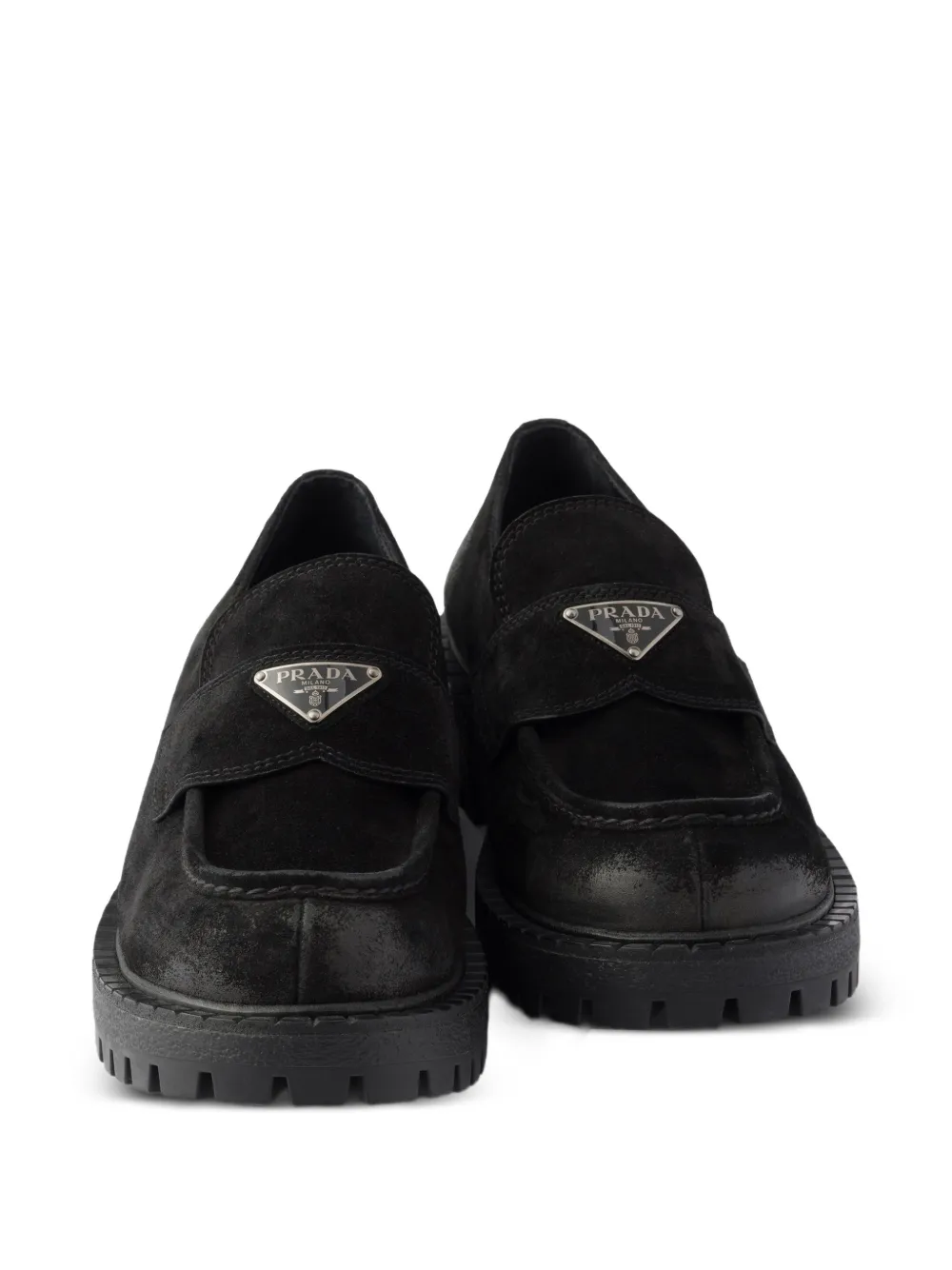 Prada Suède loafers Zwart