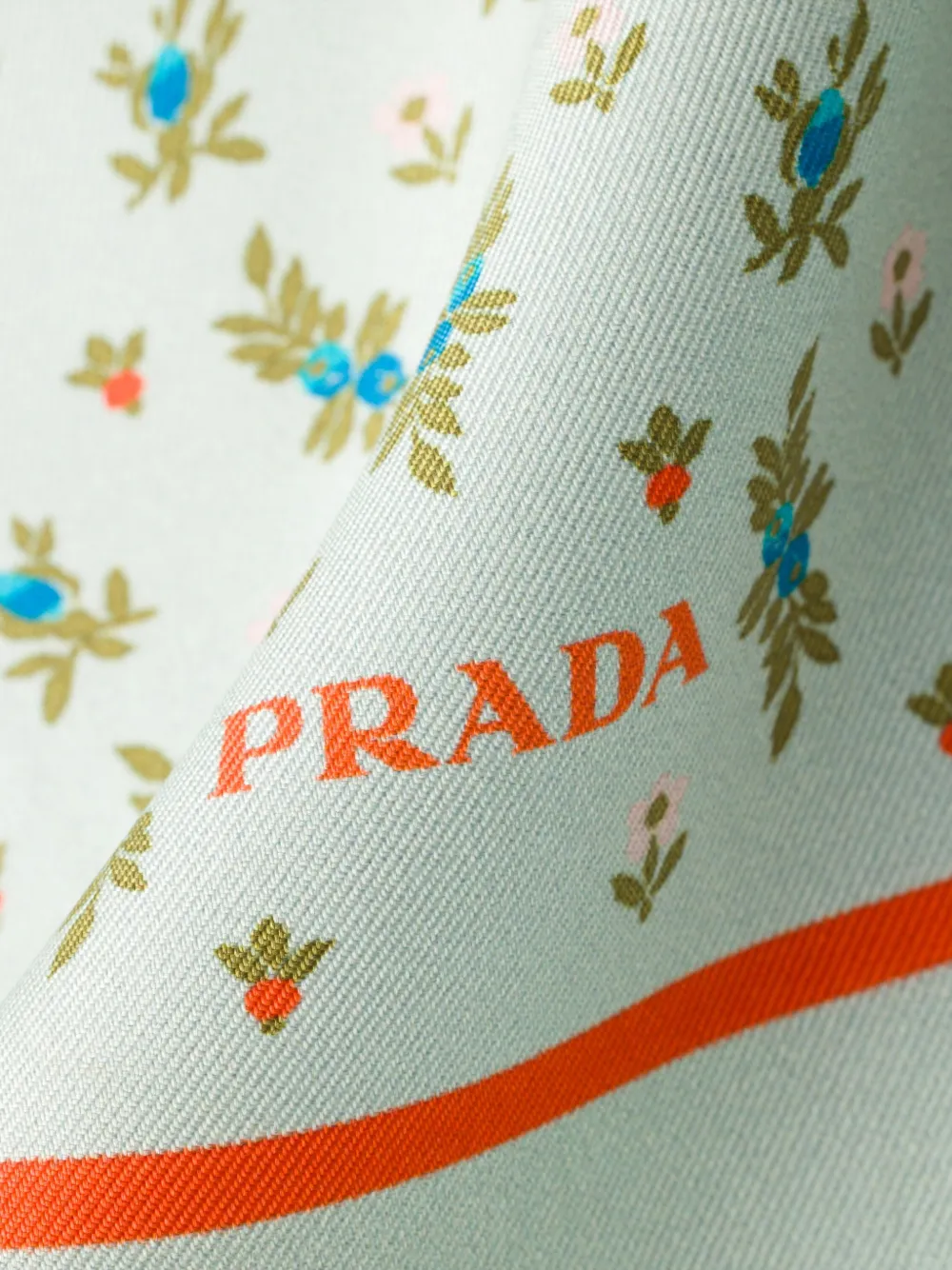 Prada Twill sjaal met print Groen