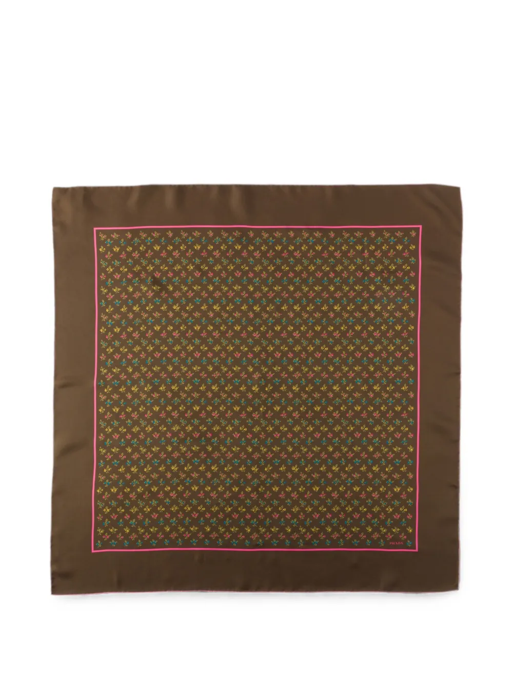 Prada printed twill scarf 90 - Braun
