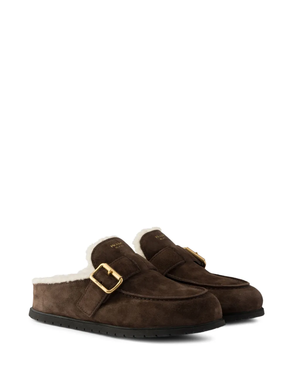 Prada Suède muiltjes Bruin