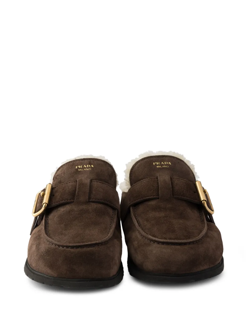 Prada Suède muiltjes Bruin