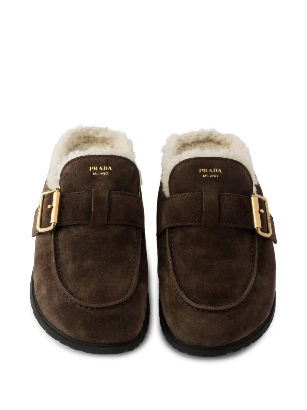 Prada Suède muiltjes Bruin